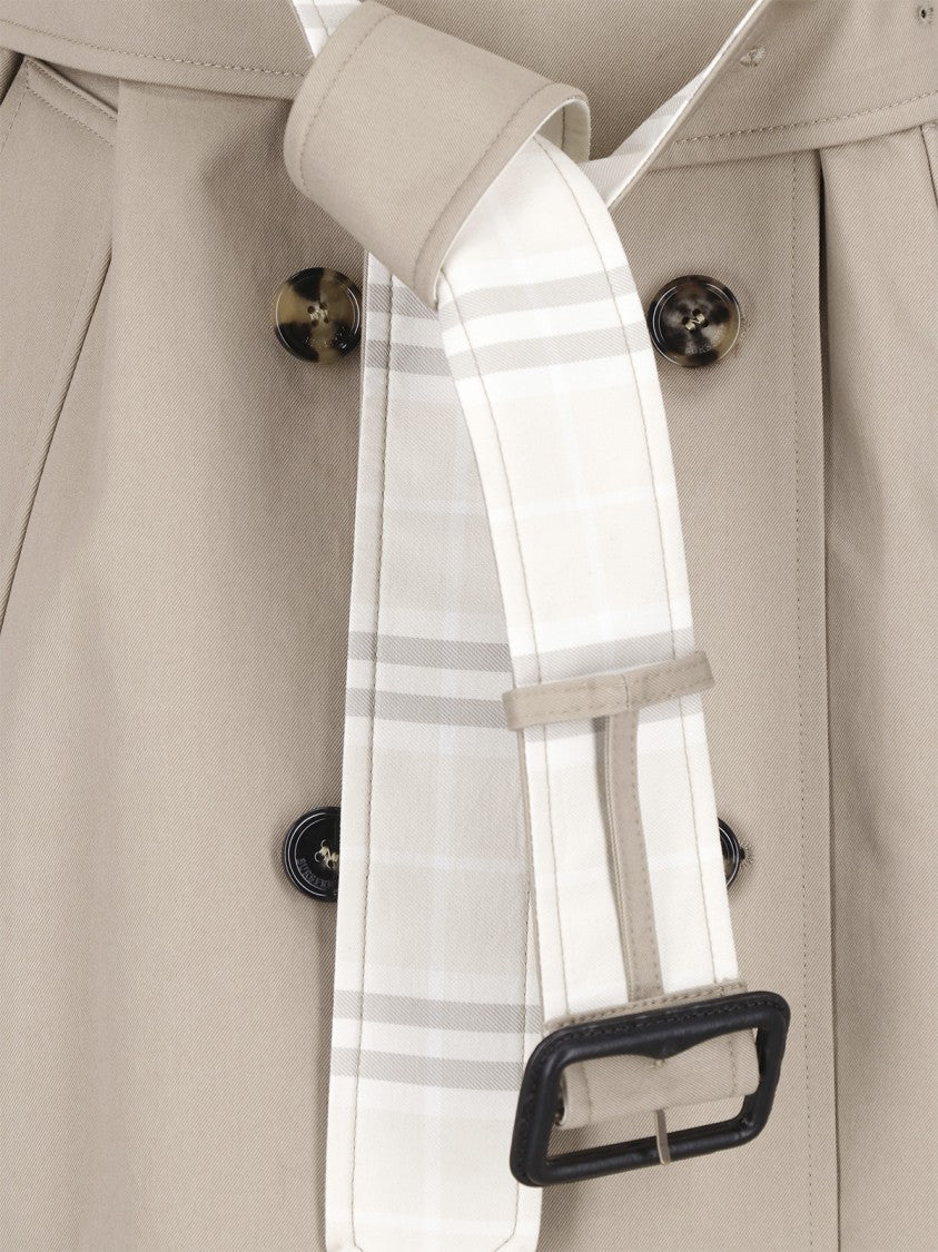 Burberry Beige Double-Breasted Cotton Trench Coat