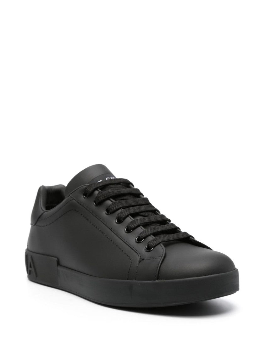 Dolce & Gabbana Black Low-Top Calf Leather Sneakers