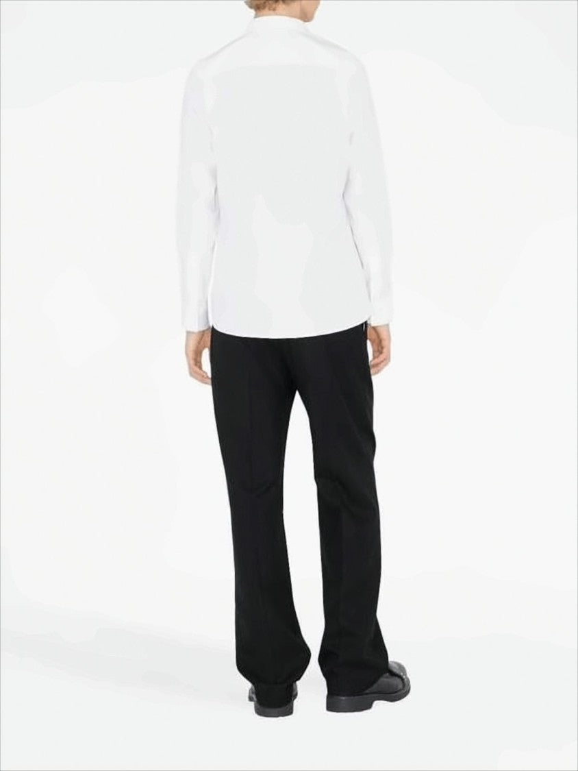 Burberry White Long-Sleeved Shirt With Classic Collar