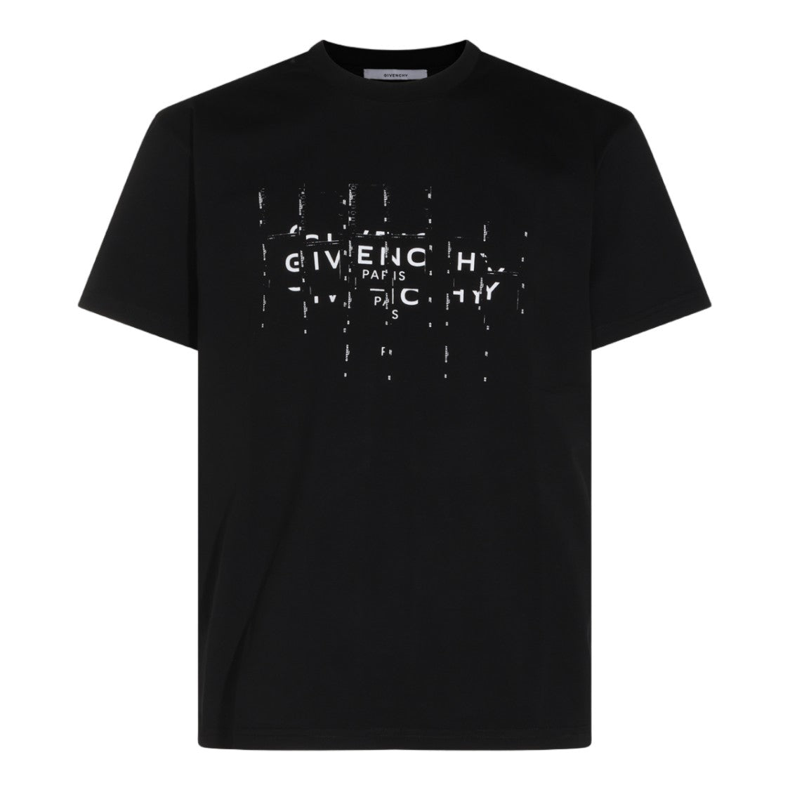 Givenchy Short-Sleeve Black T-Shirt With Distressed Graphic Print