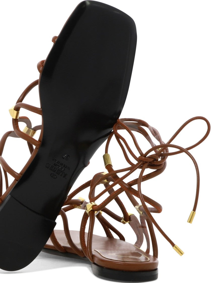 Valentino Garavani Leather Sandals With Knot Detailing