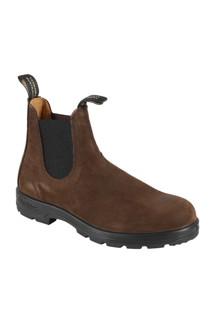 Blundstone Classic Brown Nubuck Boots With Side Elastics