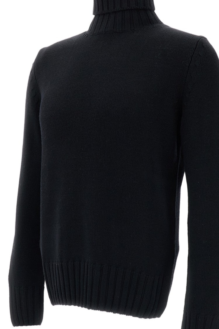 Customer Lovers Black Ribbed Wool Turtleneck Sweater