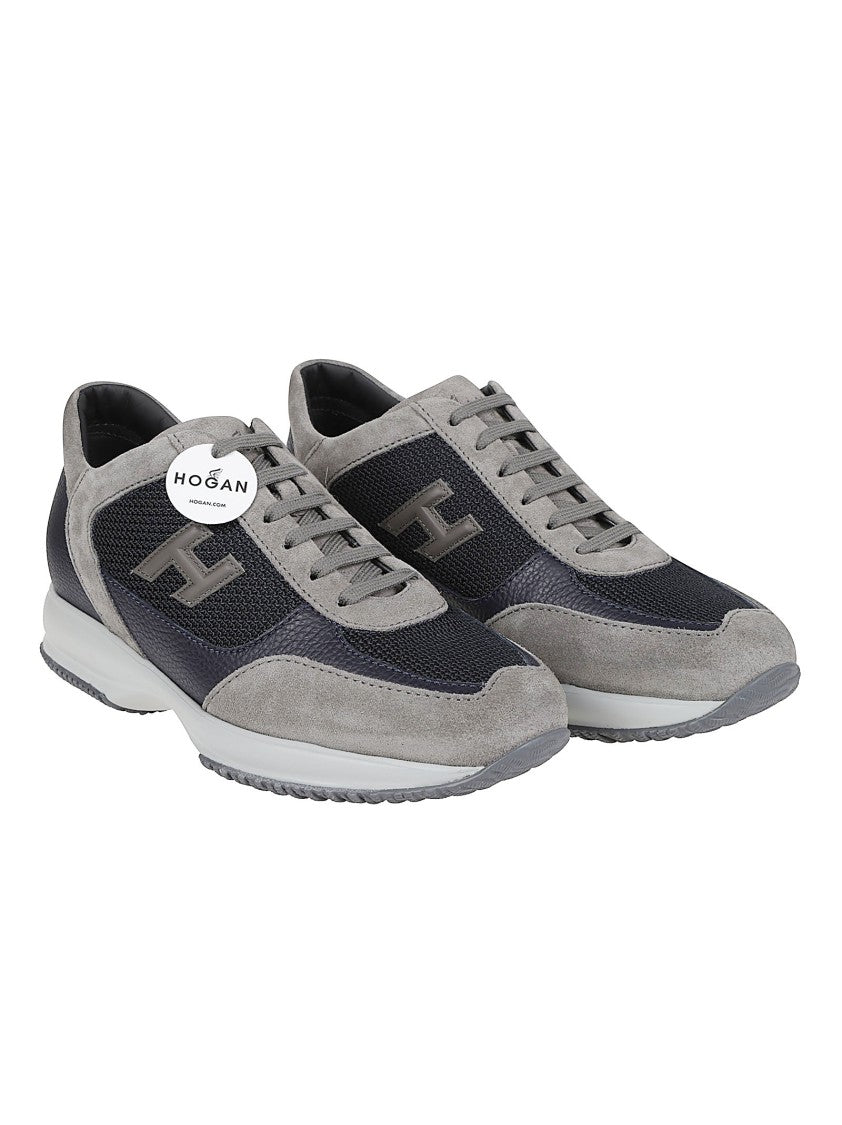Hogan Interactive Leather Suede-Trim Sneakers