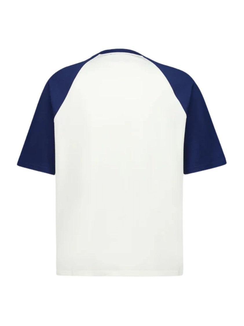 Ami Paris Crew Neck T-Shirt With Heart Logo And Contrasting Sleeves