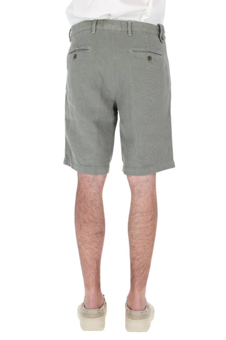 Myths Textured Cotton-Linen Casual Shorts