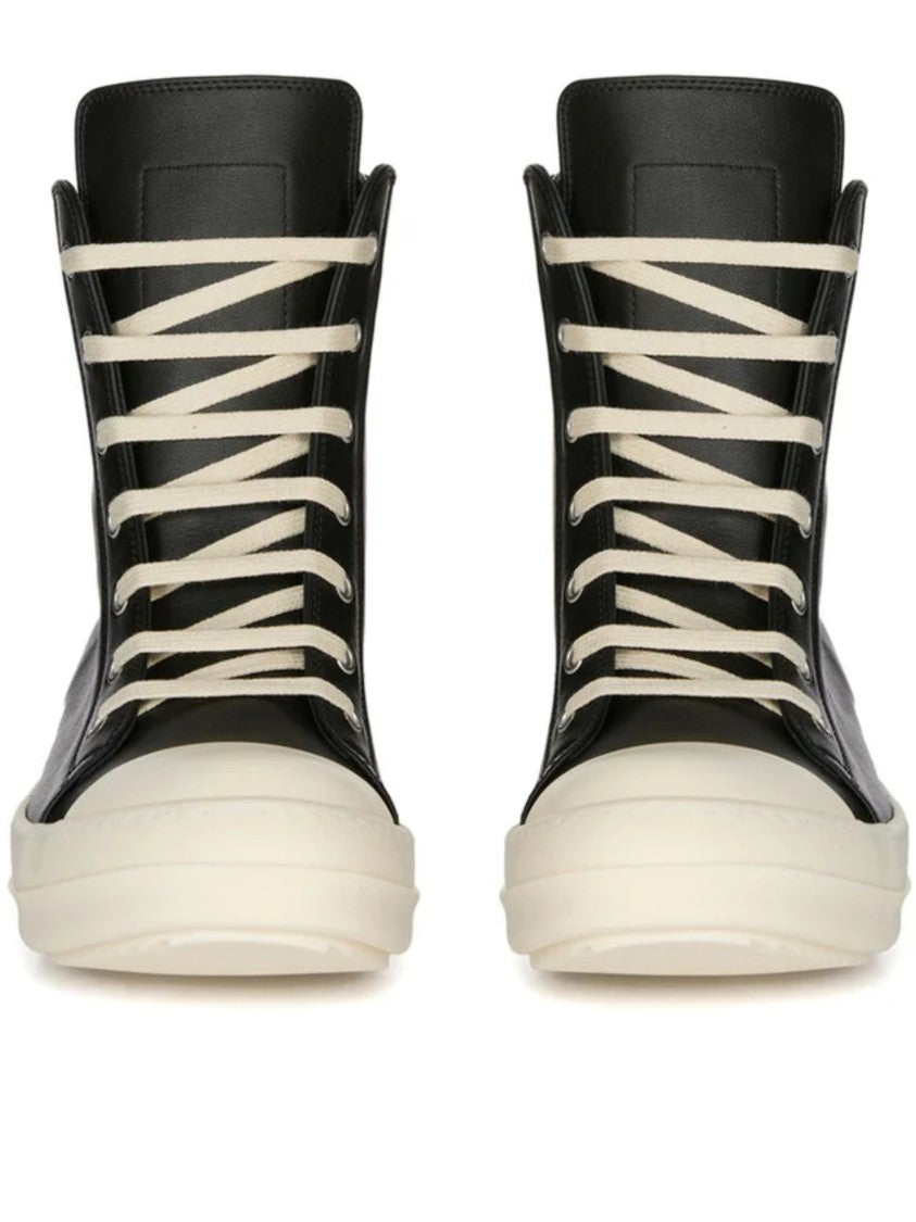 Rick Owens Black Smooth High-Top Sneakers