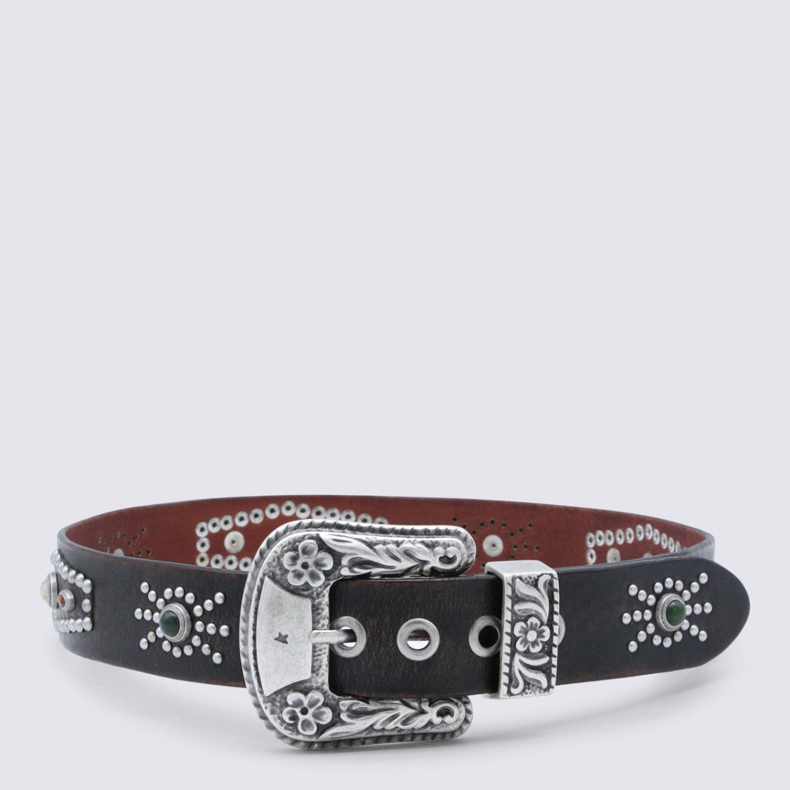 Golden Goose Intricate Leather Belt With Vintage-Inspired Buckle