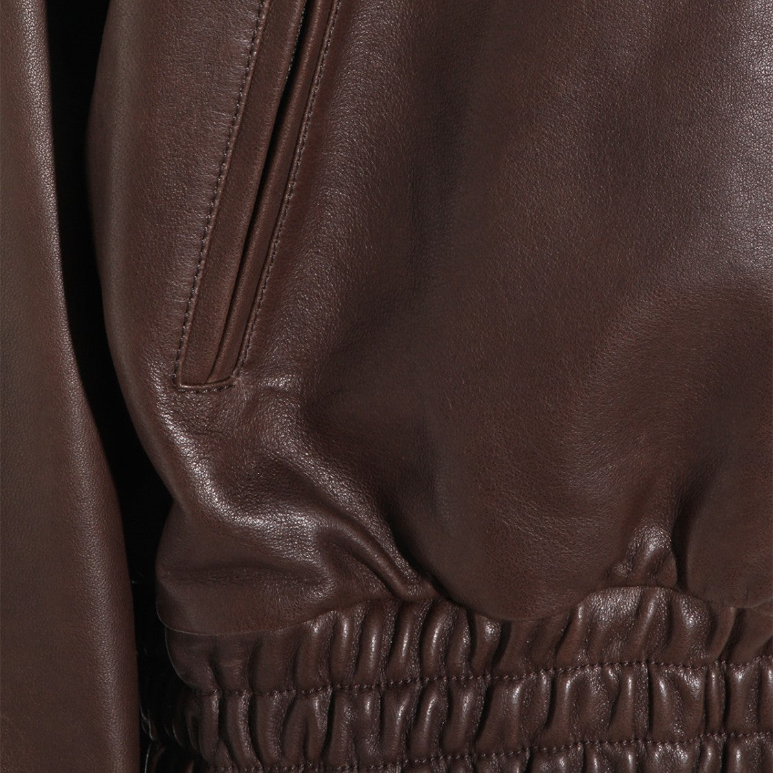 Acne Studios Dark Brown Leather Zip Jacket