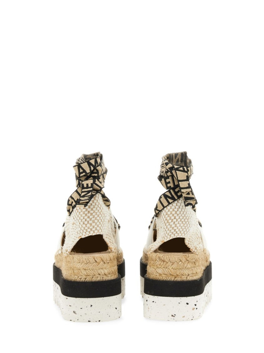 Stella Mccartney Black Gaia Platform Organic Cotton Espadrilles