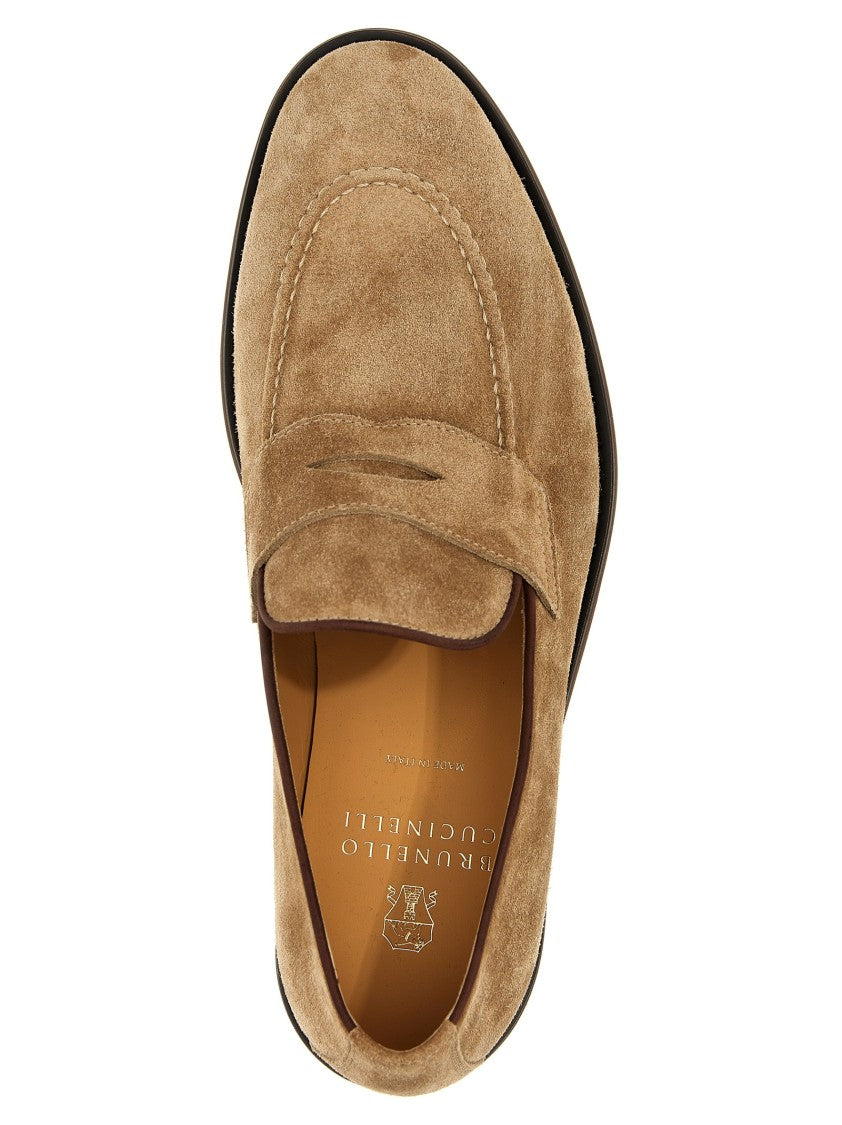 Brunello Cucinelli Classic Suede Loafers With Rubber Sole