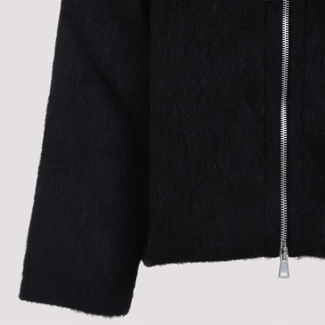 Our Legacy Black Wool Full Zip Hood Sweatshirt