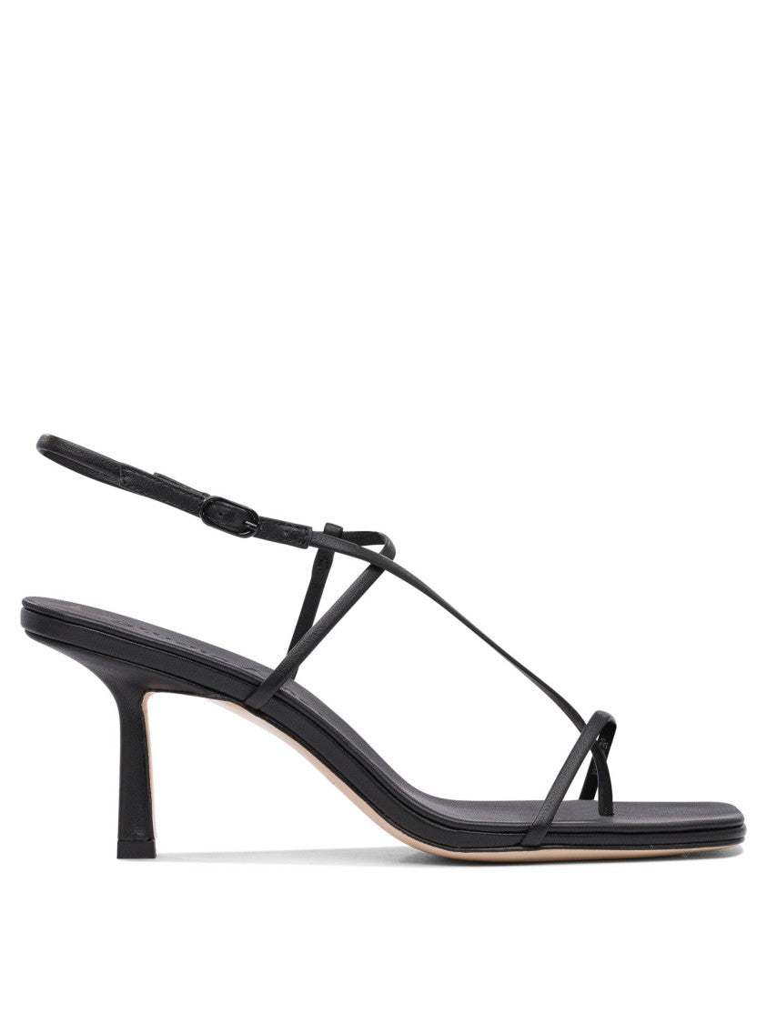 Studio Amelia Open-Toe Leather Sandals With Modest Heel
