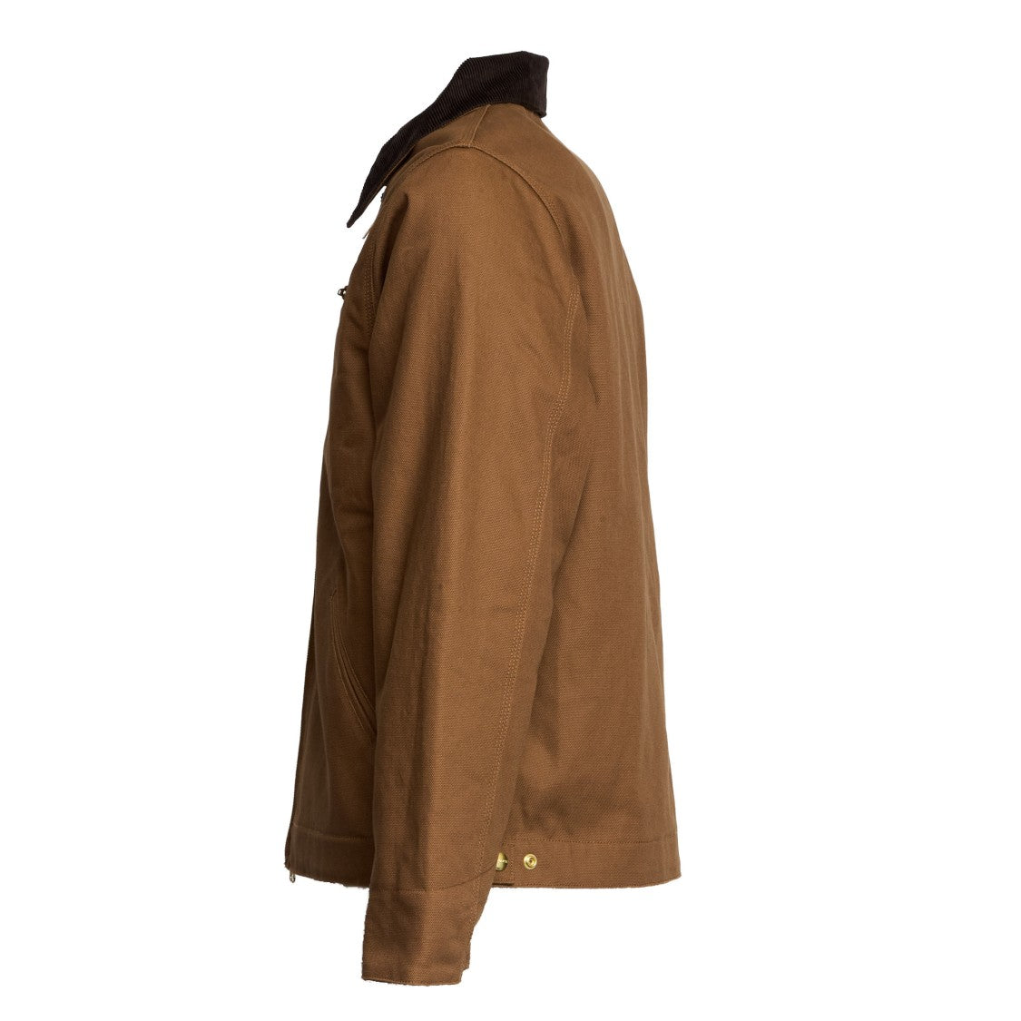 Carhartt Wip Brown Cotton Casual Jacket With Velvet Collar And Adjustable Features