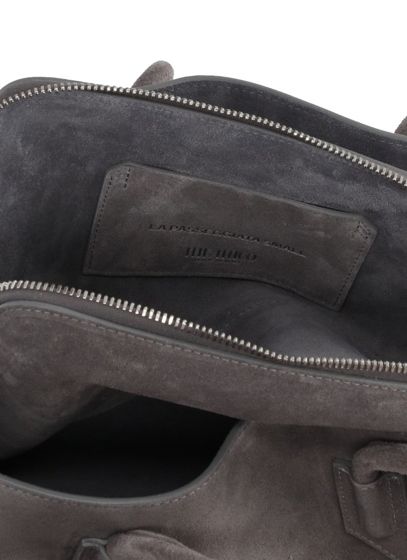 The Attico La Passeggiata Small Suede Leather Shoulder Bag