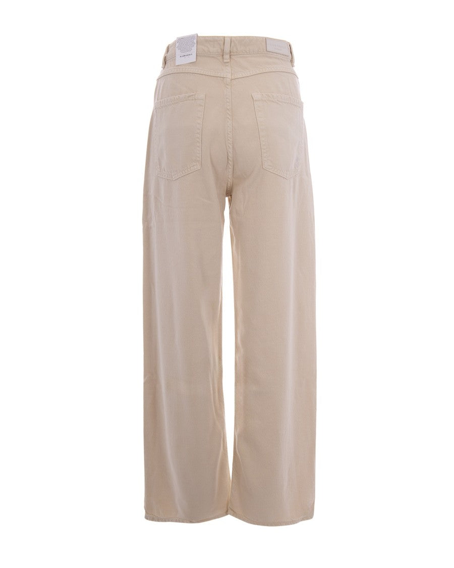 Icon Denim Wide-Leg Beige Jeans With Mid-Rise Waist And Timeless Appeal
