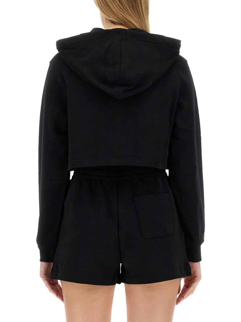 Moschino Cropped Sweatshirt With Playful Teddy Bear Logo