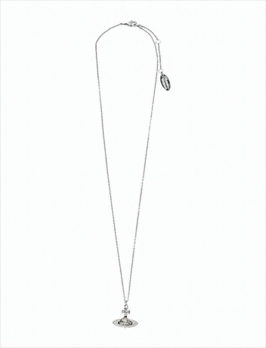 Vivienne Westwood Brass And Crystal Pendant Necklace With Orb Design