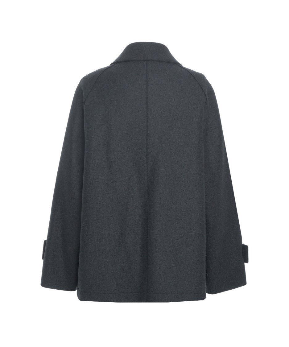 Harris Wharf London Relaxed Boxy Wool Jacket With Adjustable Cuffs