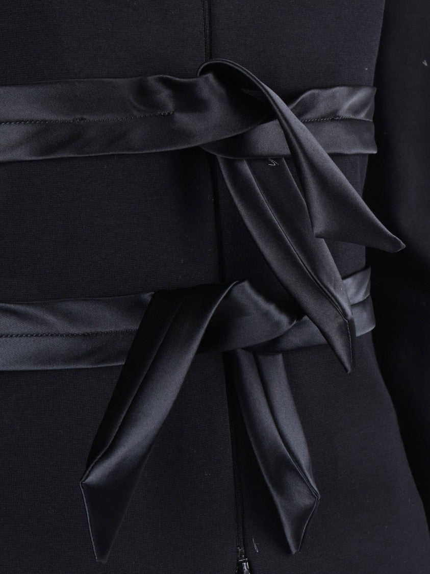 Emporio Armani Fitted Minimalist Ribbon Accent Blazer