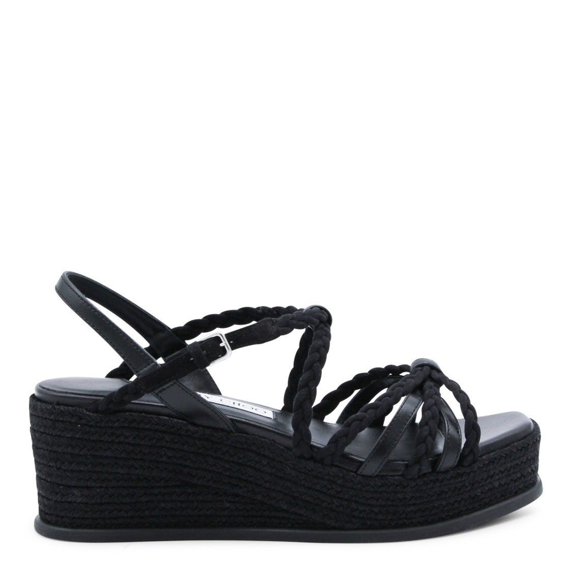 Jimmy Choo High Platform Black Espadrille Sandals