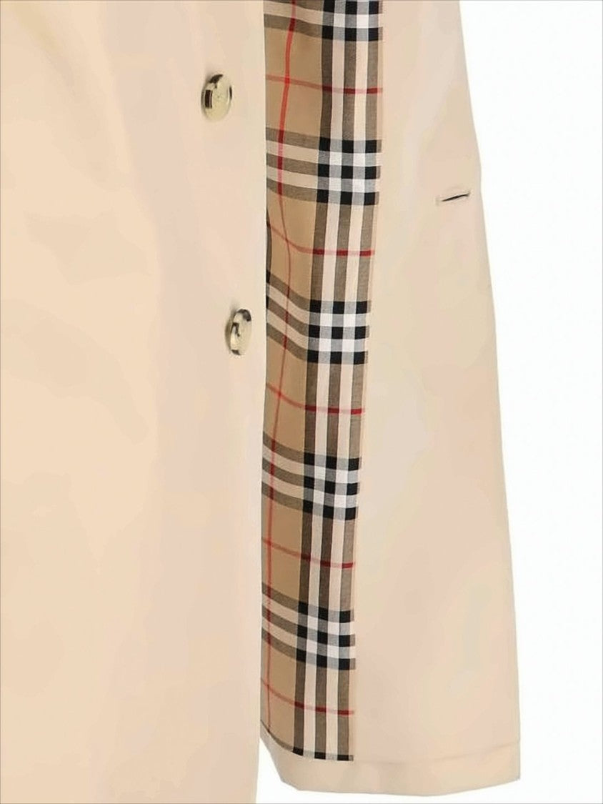 Burberry Beige Cotton Coat With Design