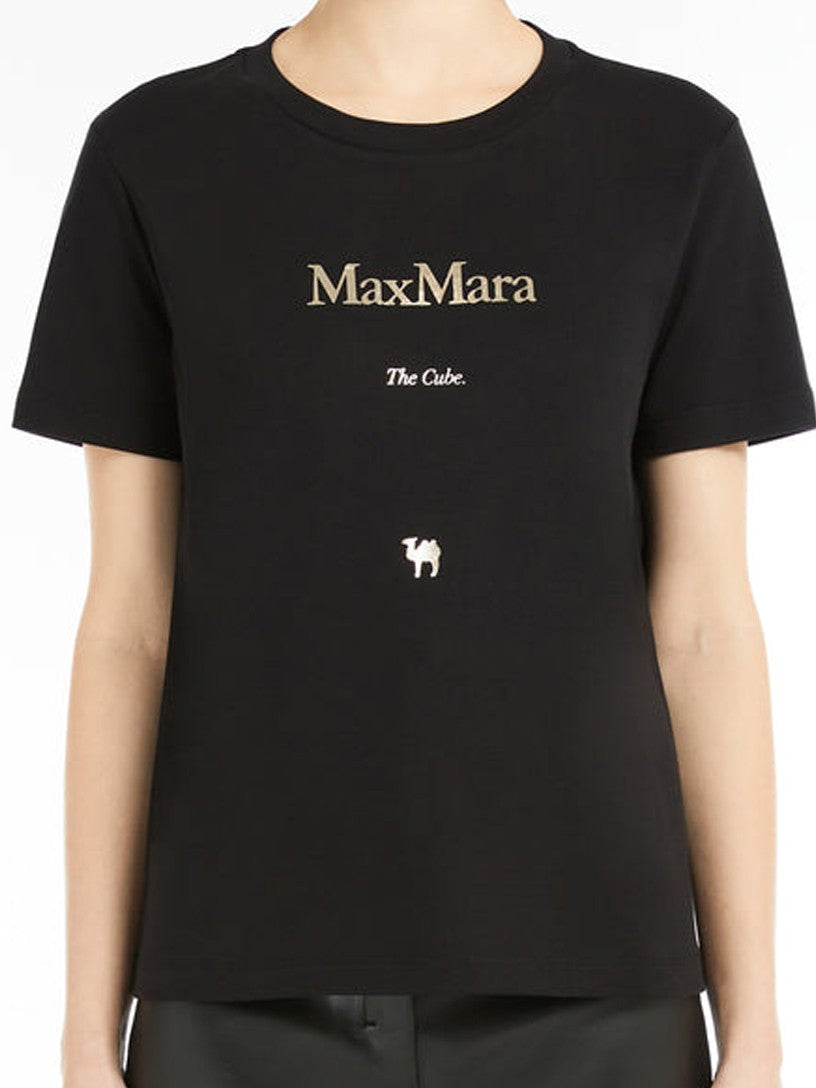 Max Mara Short-Sleeved Cotton T-Shirt With Graphic
