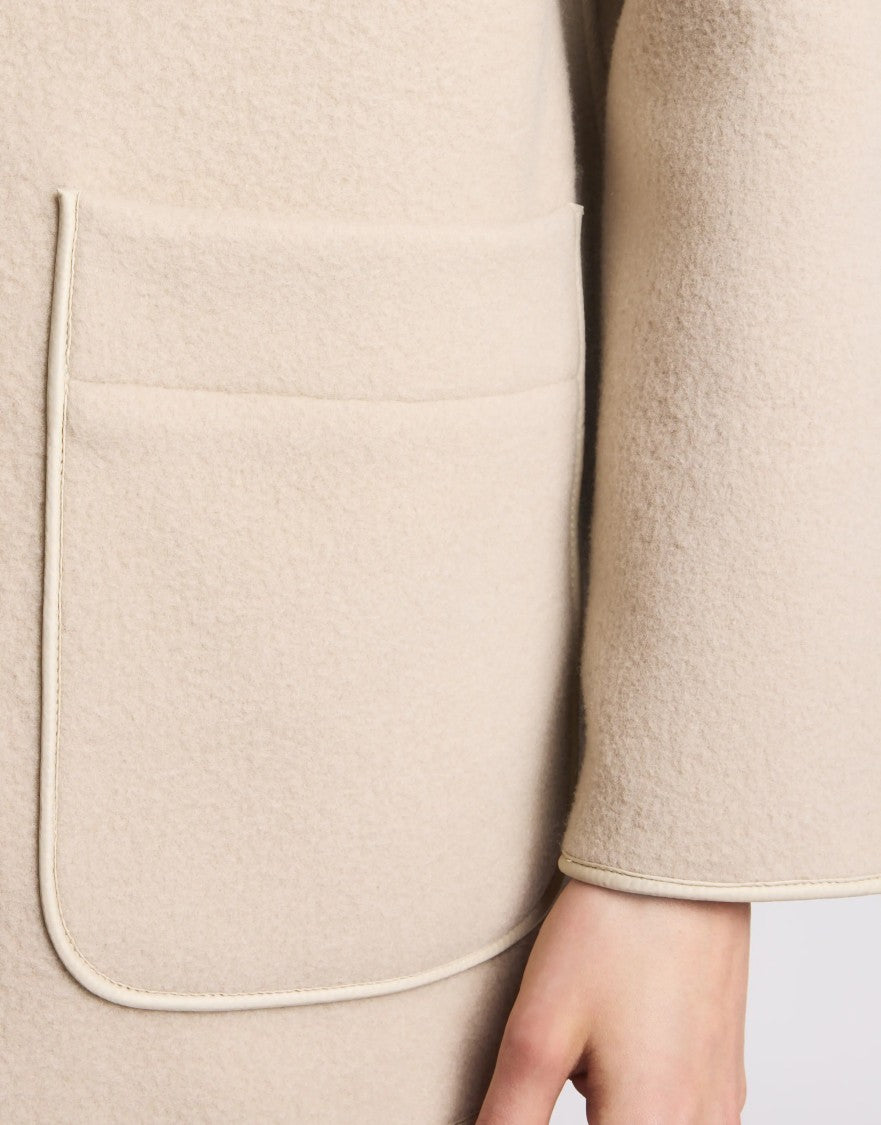 Fay Bimaterial Caban With Hood And Toggle Closure
