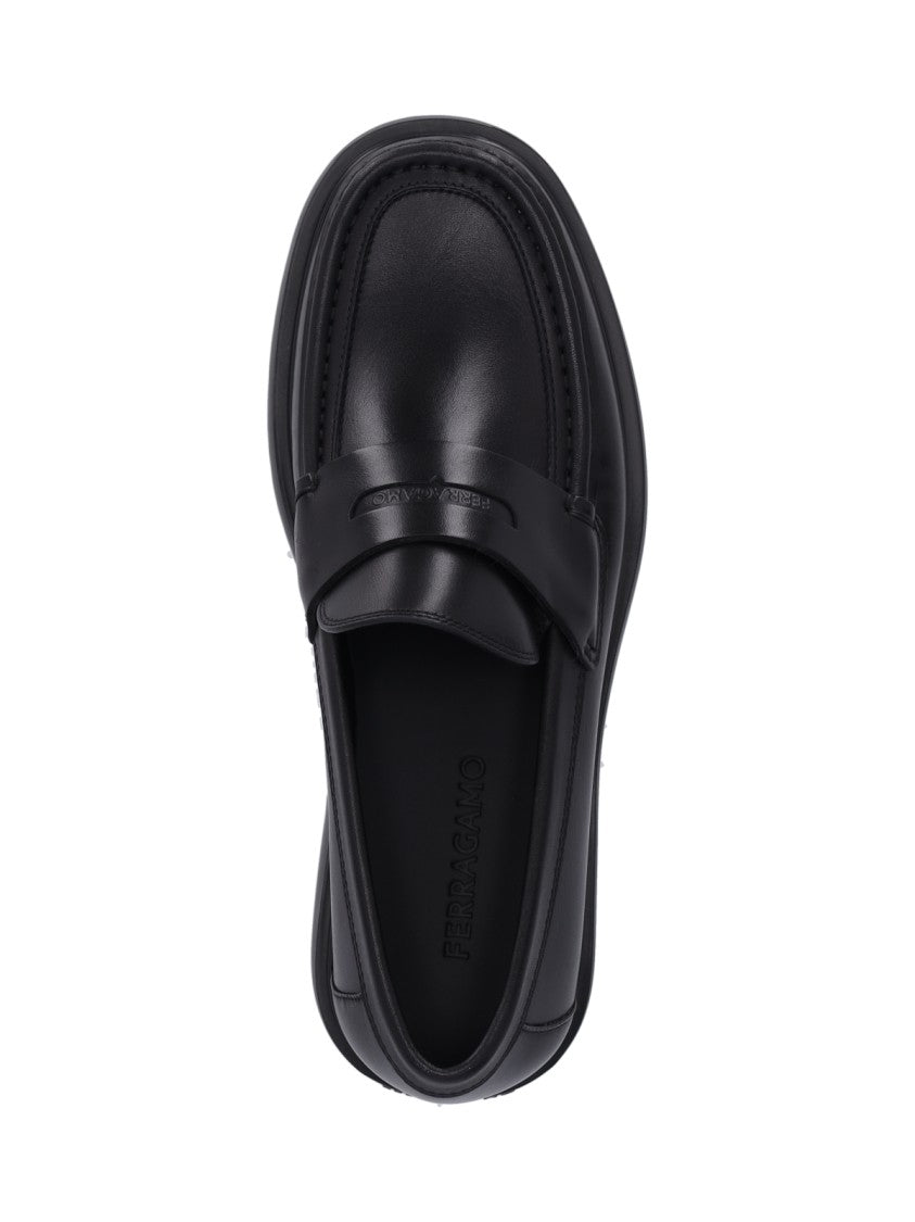 Ferragamo "Penny" Loafers – Black