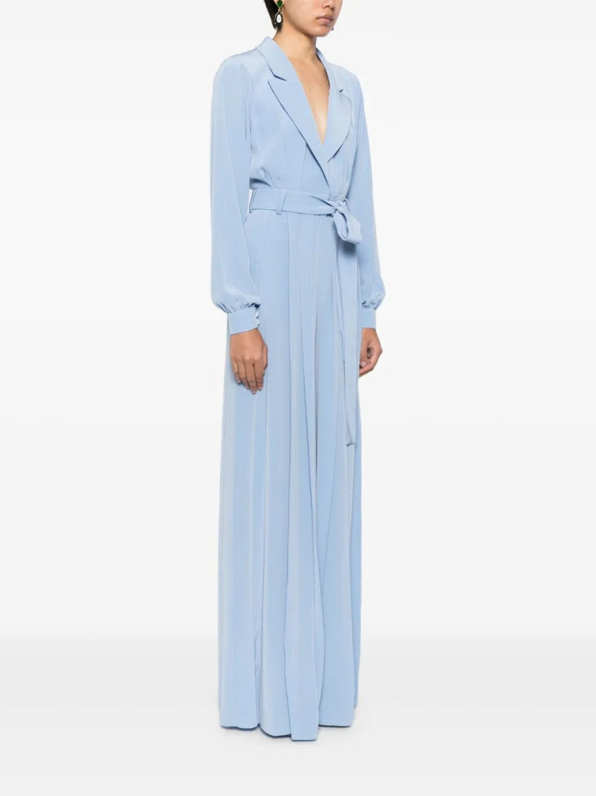 Saiid Kobeisy Crepe-Texture Belted Jumpsuit