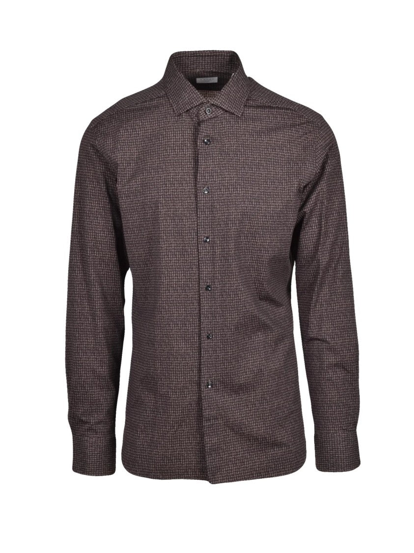 Xacus Brown Checkered Active Technical Shirt