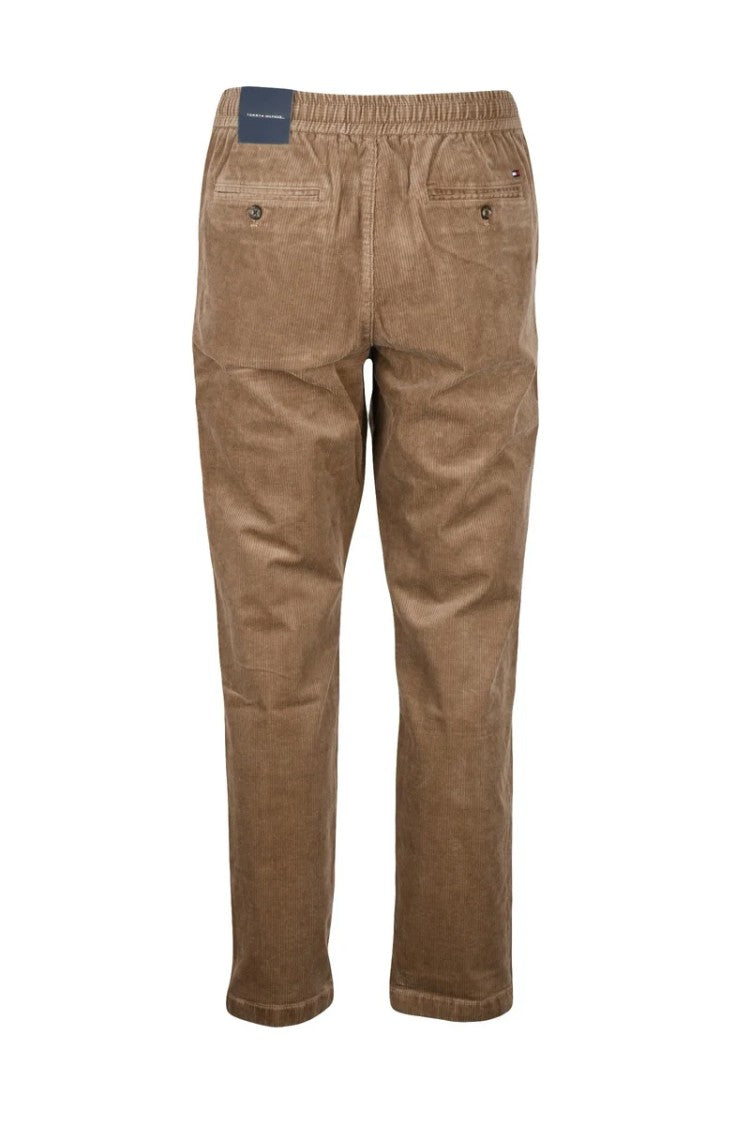 Tommy Hilfiger Beige Velvet Chino Trousers With Wide Leg