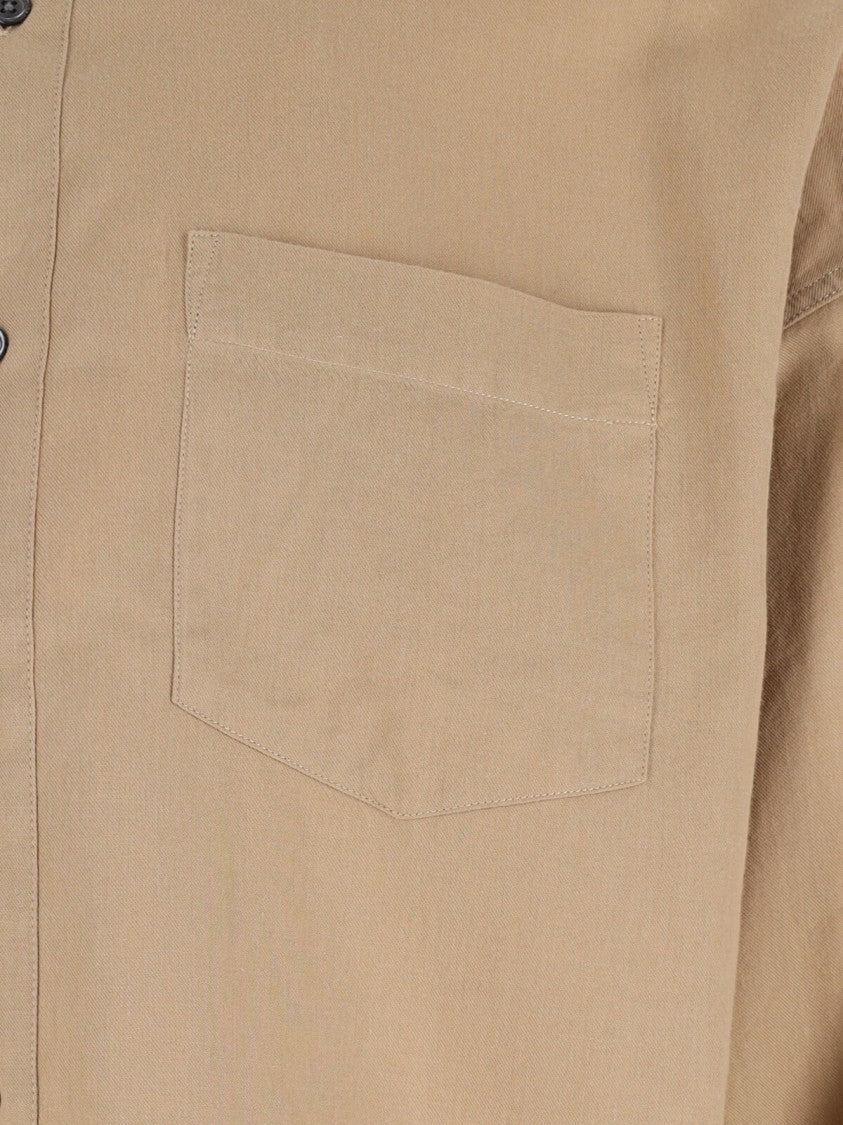 Sunflower Beige Button-Up Shirt With Chest Pocket