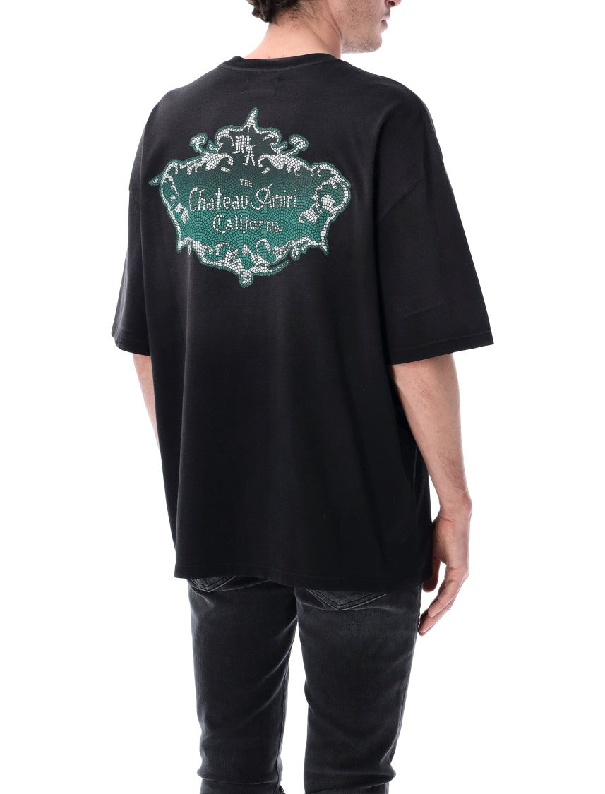 Amiri Chateau Crest Oversized Cotton T Shirt
