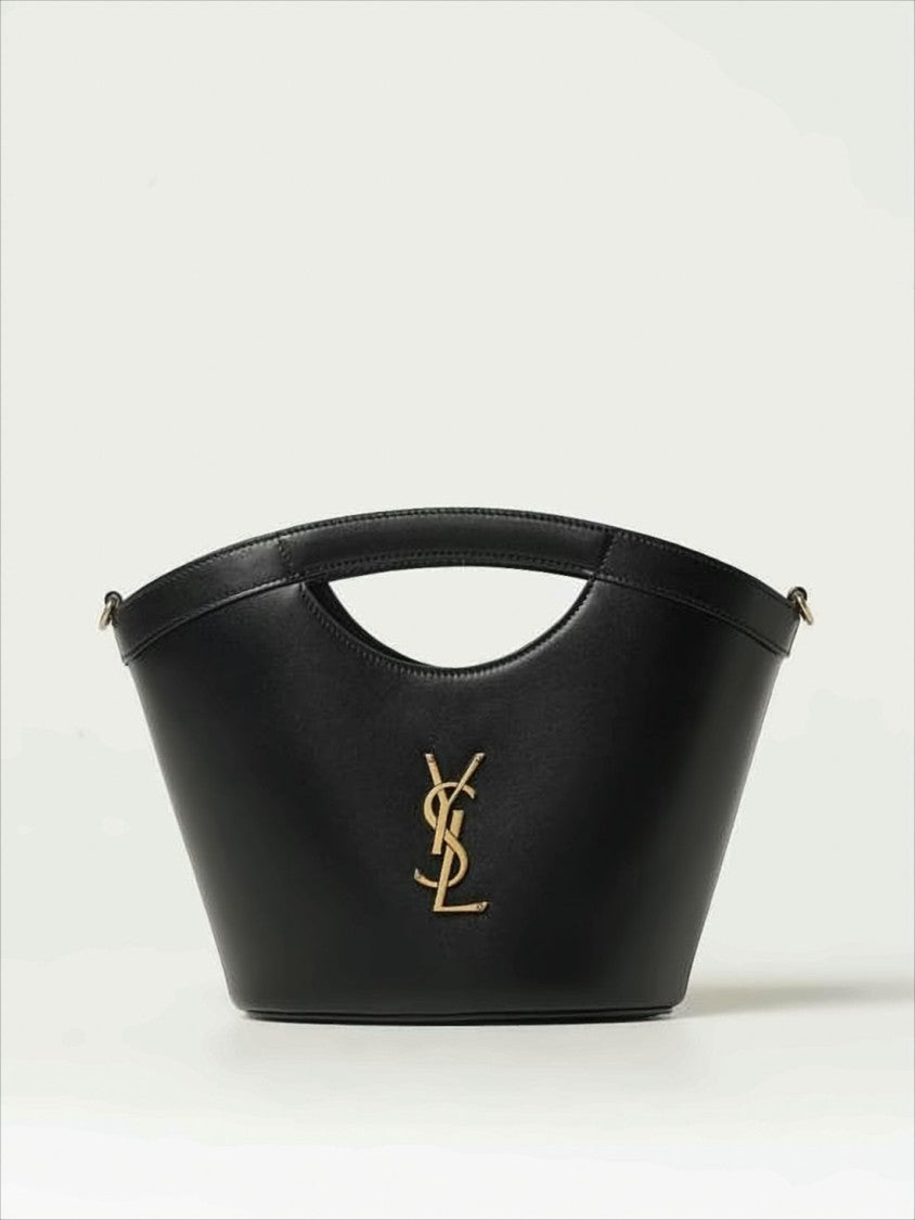 Saint Laurent Trapezoidal Calf Leather Tote Bag
