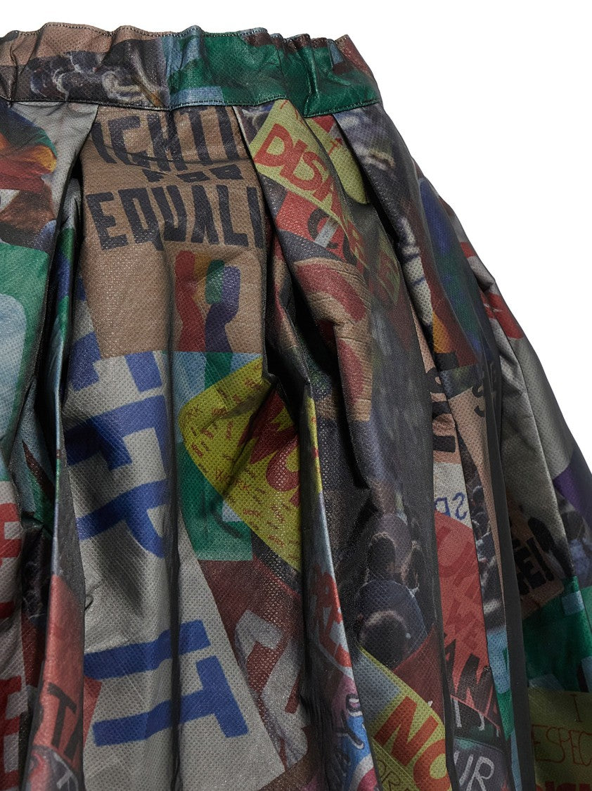 Comme Des Garçons Structured Midi Skirt With Overlapping Fabric Design