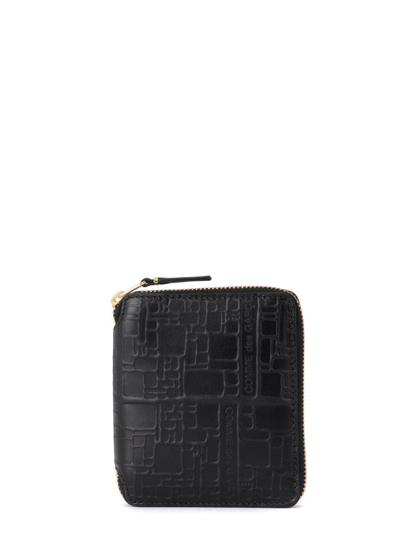 Comme Des Garçons Black Embossed Calf Leather Wallet