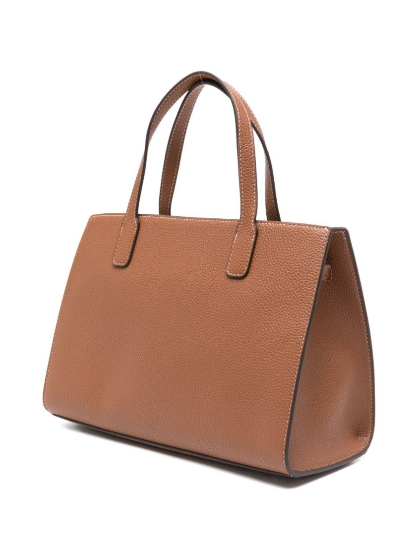 Love Moschino Structured Brown Shopper Bag With Dual Handles And Gold-Tone Accents