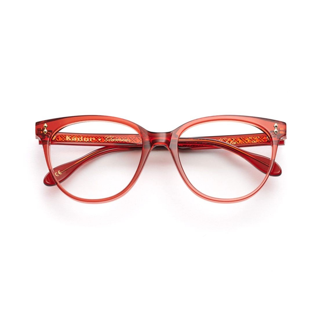 Kador Nikla Glamour Translucent Red Cat-Eye Frame Eyeglasses