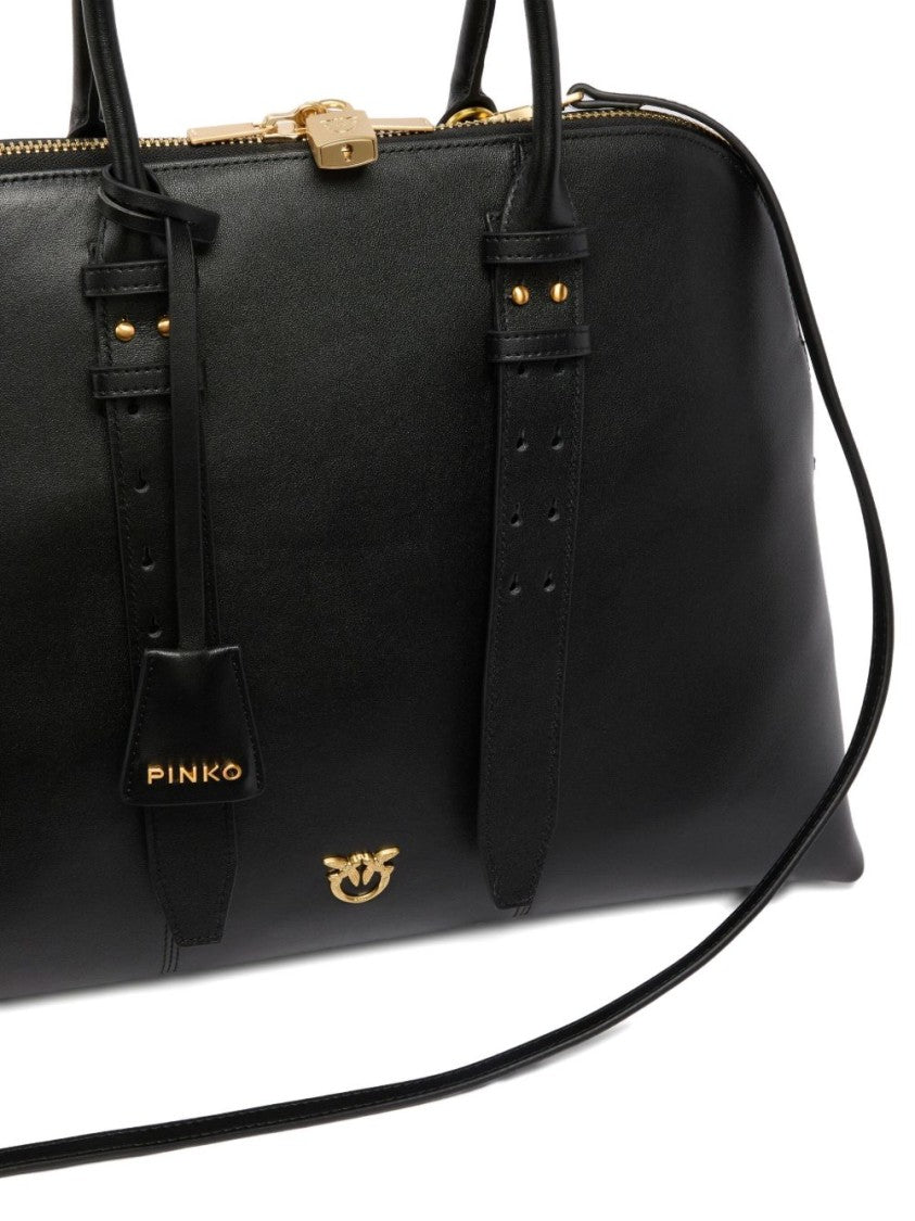 Pinko Refined Calfskin Shoulder Bag With Dual Handles