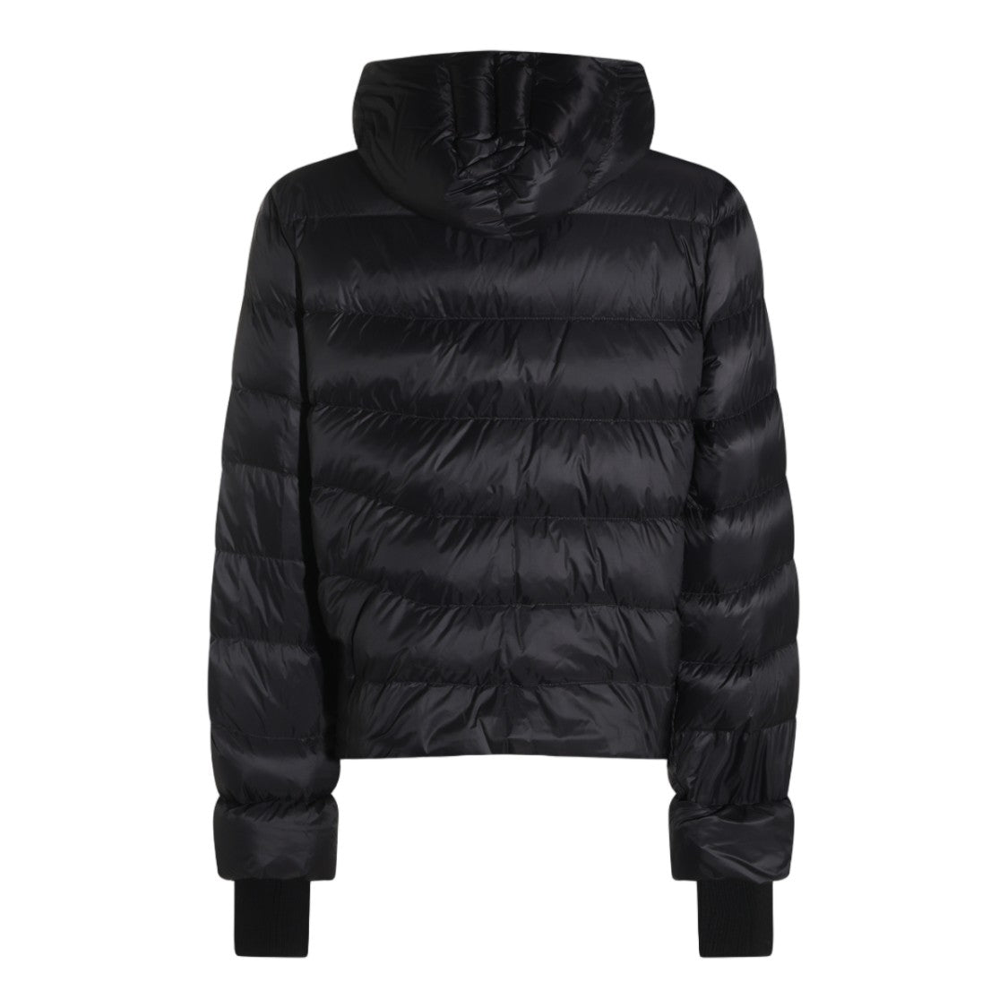Rick Owens Puffer Coat With High Collar And Ribbed Knit Cuffs