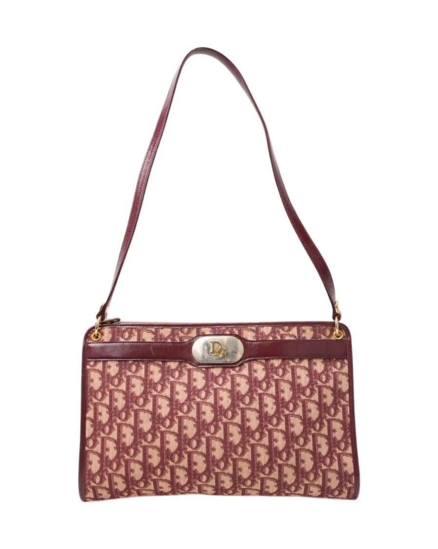 Dior Medium Canvas Trotter Bordeaux Clutch Bag