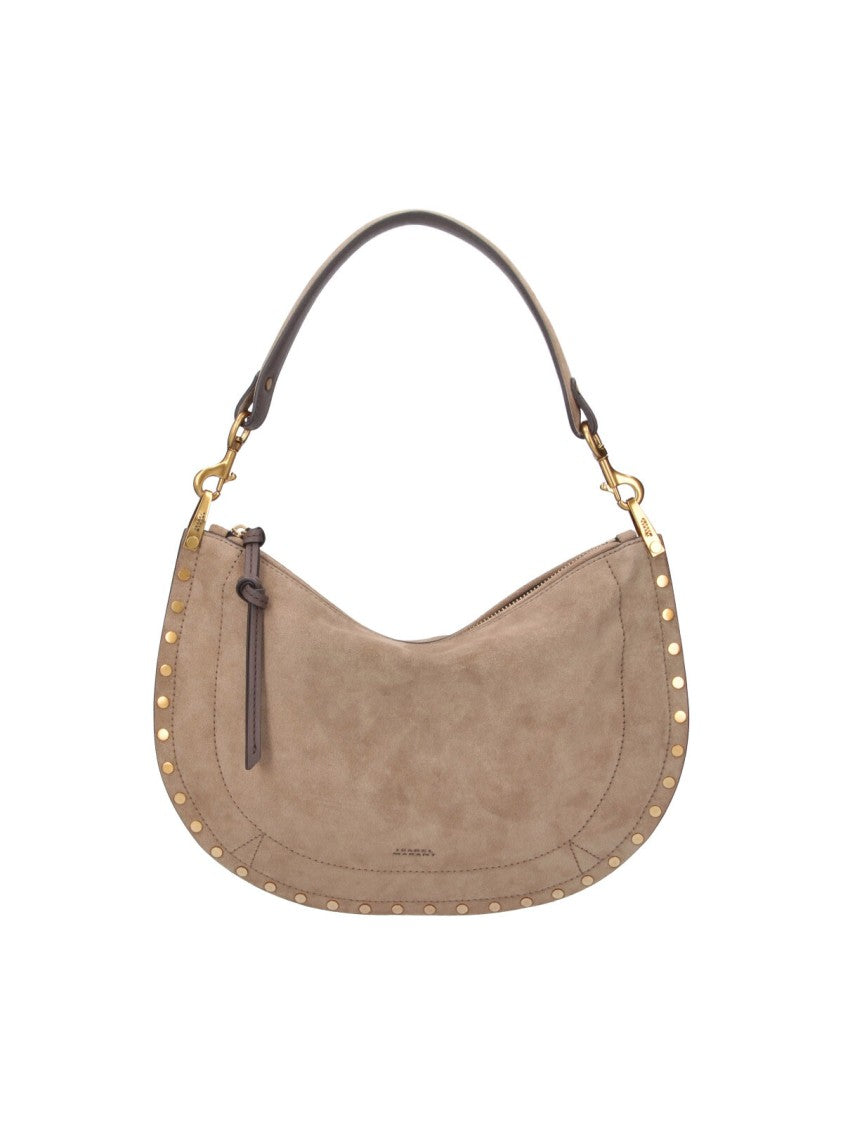 Isabel Marant Taupe Oksan Soft Studded Suede Shoulder Bag