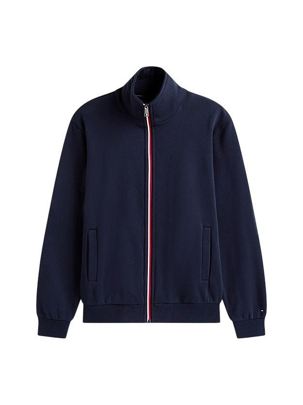 Tommy Hilfiger Navy Blue Mock Neck Zip-Through Pullover