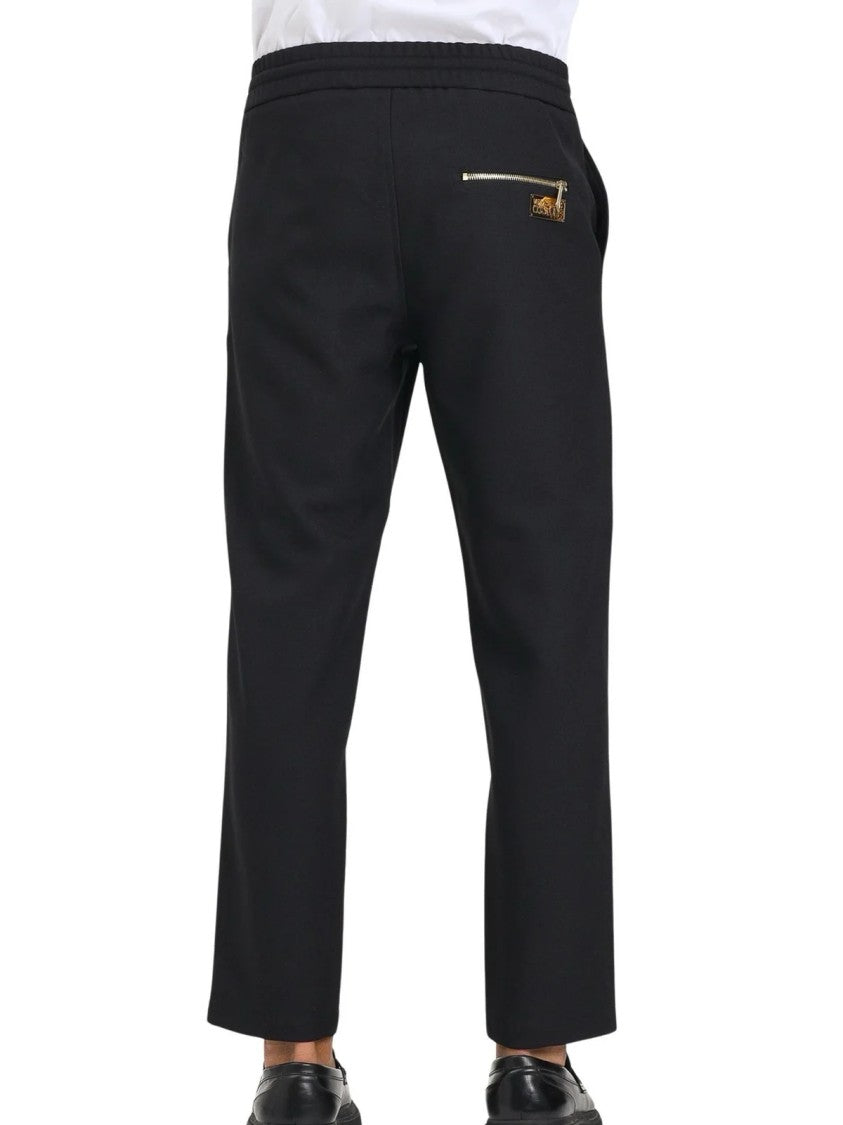 Versace Jeans Couture Black Polyester Straight-Leg Pants