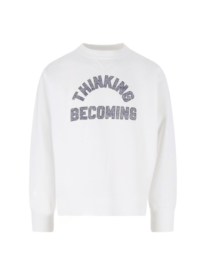 Sacai Cotton Graphic Print Sweatshirt With Crew Neckline
