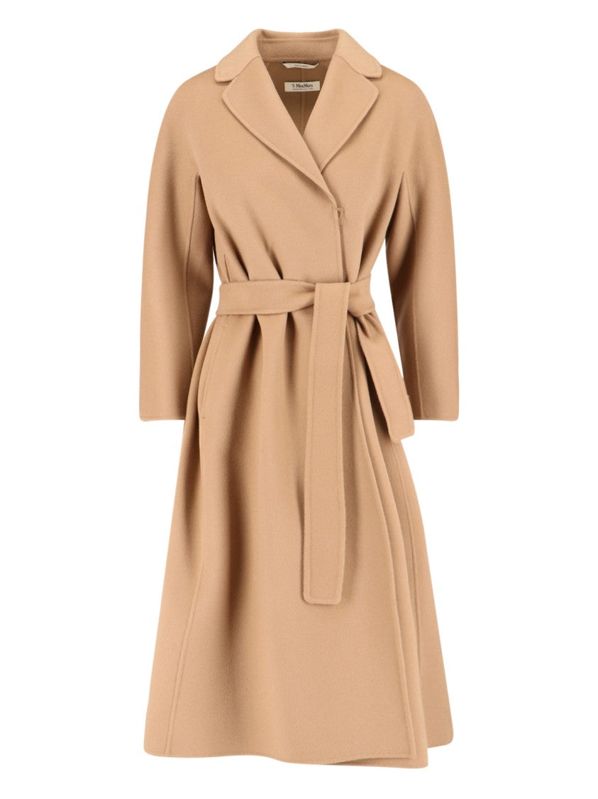 Max Mara Tailored Beige Wool Coat With Classic Lapels