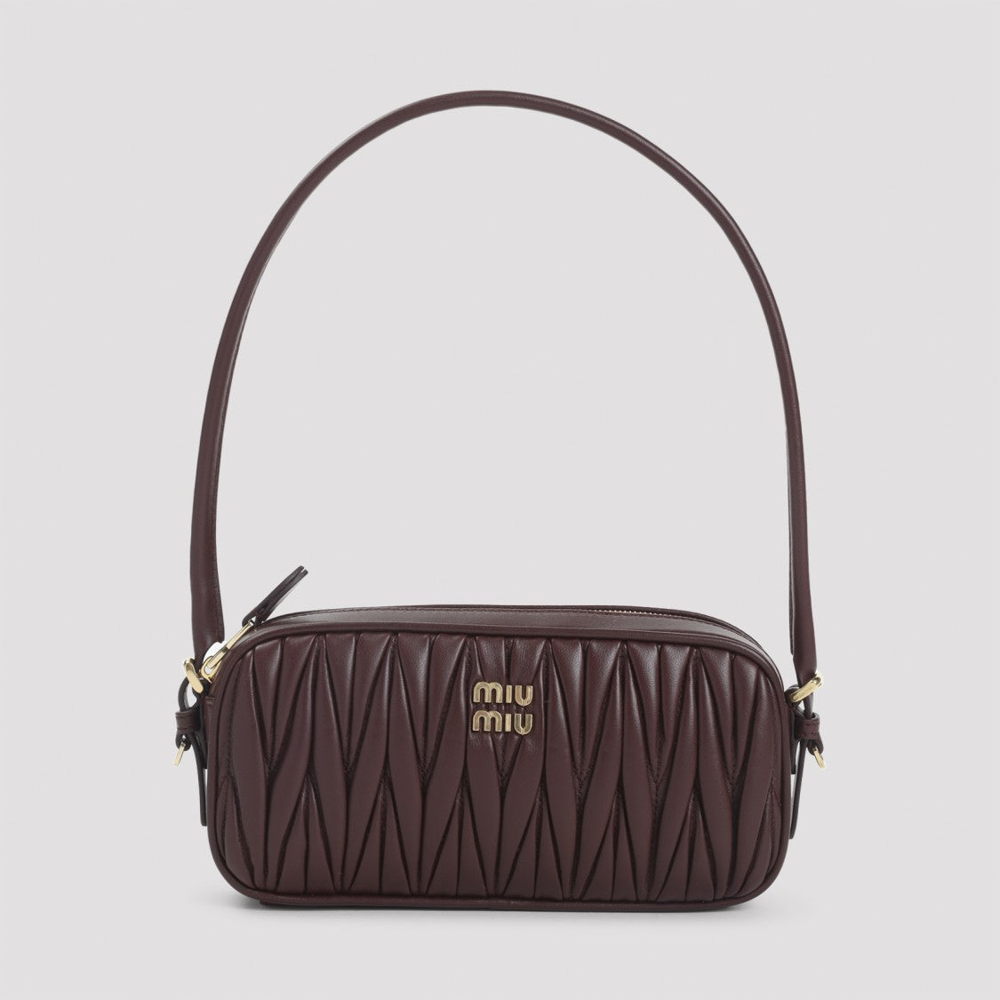 Miu Miu Bordeaux Lamb Leather Shoulder Bag