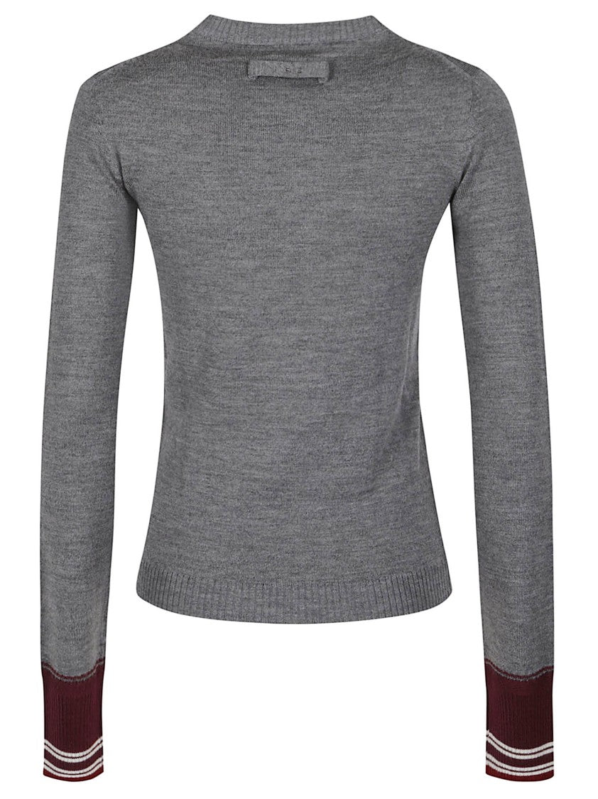 Iro Grey Muse Fitted Merino Wool Sweater