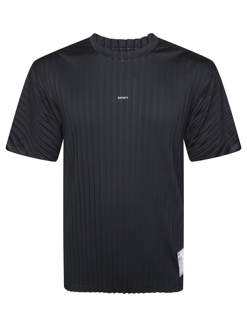 Satisfy Black Auralite Pleated Textured T-Shirt